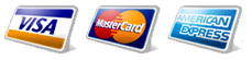 We accept VISA, Mastercard & American Express